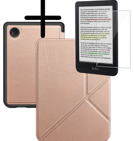 BASEY. BASEY. Kobo Clara Colour Hoesje Trifold Met Screenprotector - Rose Goud