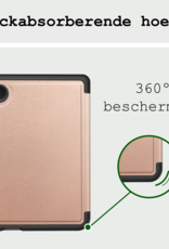 BASEY. Hoes Geschikt voor Kobo Clara Colour Hoesje Bookcase Cover Hoes Trifold Met Screenprotector - Hoesje Geschikt voor Kobo Clara Colour Hoes Cover Case - Rosé Goud