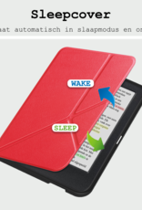 BASEY. Hoes Geschikt voor Kobo Clara Colour Hoesje Bookcase Cover Hoes Trifold Met Screenprotector - Hoesje Geschikt voor Kobo Clara Colour Hoes Cover Case - Rood