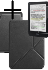 BASEY. Hoes Geschikt voor Kobo Clara Colour Hoesje Bookcase Cover Hoes Trifold Met Screenprotector - Hoesje Geschikt voor Kobo Clara Colour Hoes Cover Case - Zwart