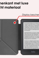 NoXx Hoes Geschikt voor Kobo Clara BW Hoesje Bookcase Cover Book Case Hoes Cover Trifold Met Screenprotector - Rosé Goud