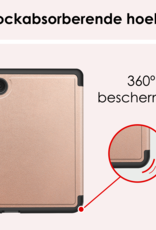 NoXx Hoes Geschikt voor Kobo Clara BW Hoesje Bookcase Cover Book Case Hoes Cover Trifold Met Screenprotector - Rosé Goud