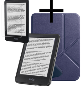 NoXx NoXx Kobo Clara BW Hoesje Trifold Met Screenprotector - Donkerblauw
