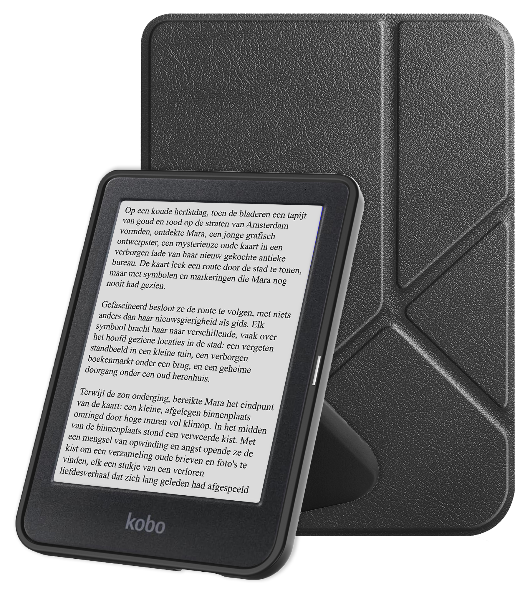 NoXx Hoes Geschikt voor Kobo Clara BW Hoesje Bookcase Cover Book Case Hoes Cover Trifold - Zwart