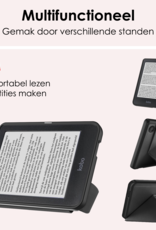 NoXx Hoes Geschikt voor Kobo Clara BW Hoesje Bookcase Cover Book Case Hoes Cover Trifold - Zwart