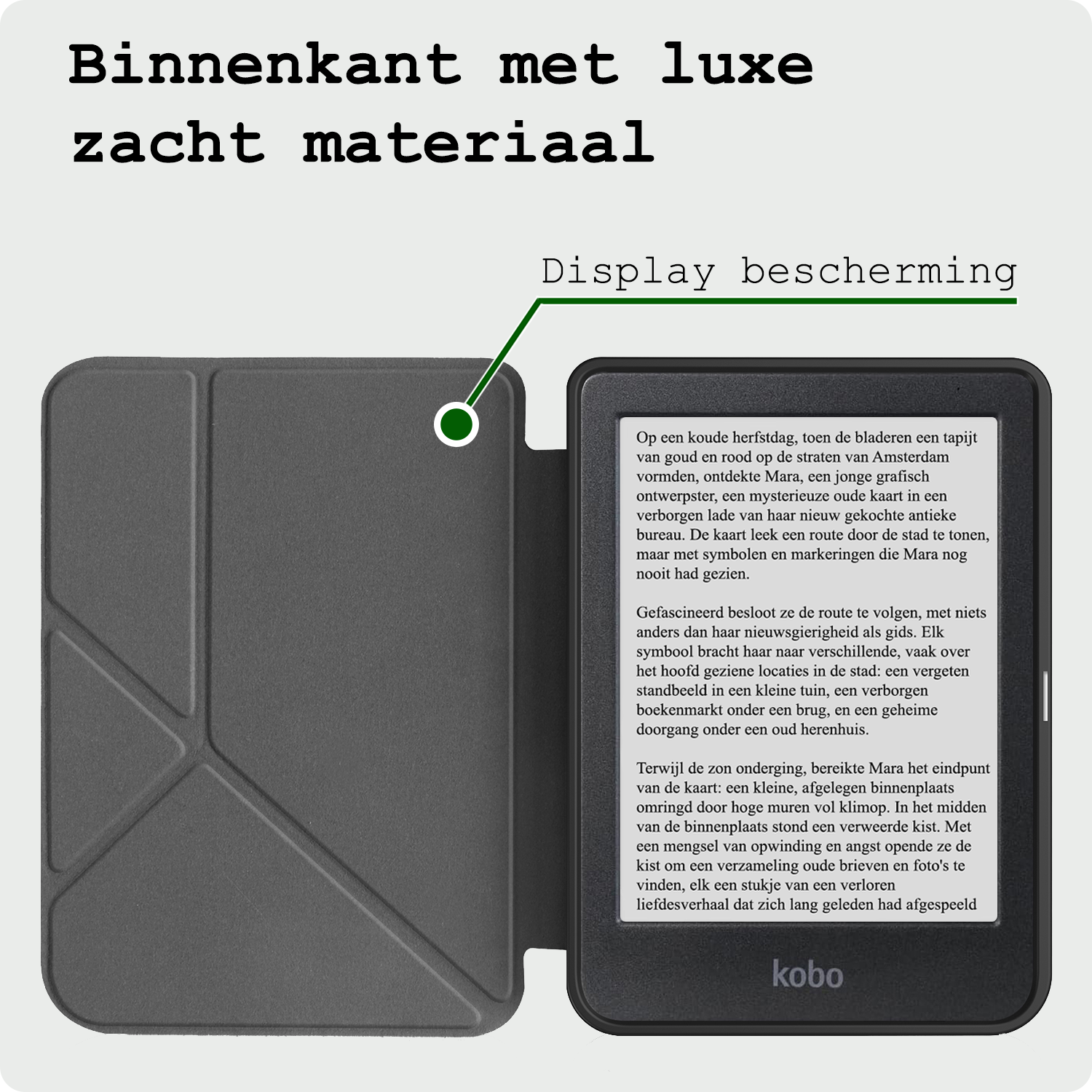 BASEY. Hoes Geschikt voor Kobo Clara BW Hoesje Bookcase Cover Hoes Trifold - Hoesje Geschikt voor Kobo Clara BW Hoes Cover Case - Zwart