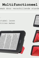 BASEY. Hoes Geschikt voor Kobo Clara BW Hoesje Bookcase Cover Hoes Trifold - Hoesje Geschikt voor Kobo Clara BW Hoes Cover Case - Rood