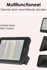 NoXx Hoes Geschikt voor Kobo Clara Colour Hoesje Bookcase Cover Book Case Hoes Cover Trifold Met Screenprotector - Zwart