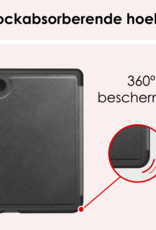 NoXx Hoes Geschikt voor Kobo Clara Colour Hoesje Bookcase Cover Book Case Hoes Cover Trifold Met Screenprotector - Zwart