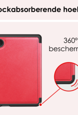 NoXx Hoes Geschikt voor Kobo Clara Colour Hoesje Bookcase Cover Book Case Hoes Cover Trifold Met Screenprotector - Rood