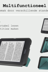BASEY. Hoes Geschikt voor Kobo Clara BW Hoesje Bookcase Cover Hoes Trifold Met Screenprotector - Hoesje Geschikt voor Kobo Clara BW Hoes Cover Case - Donkergroen