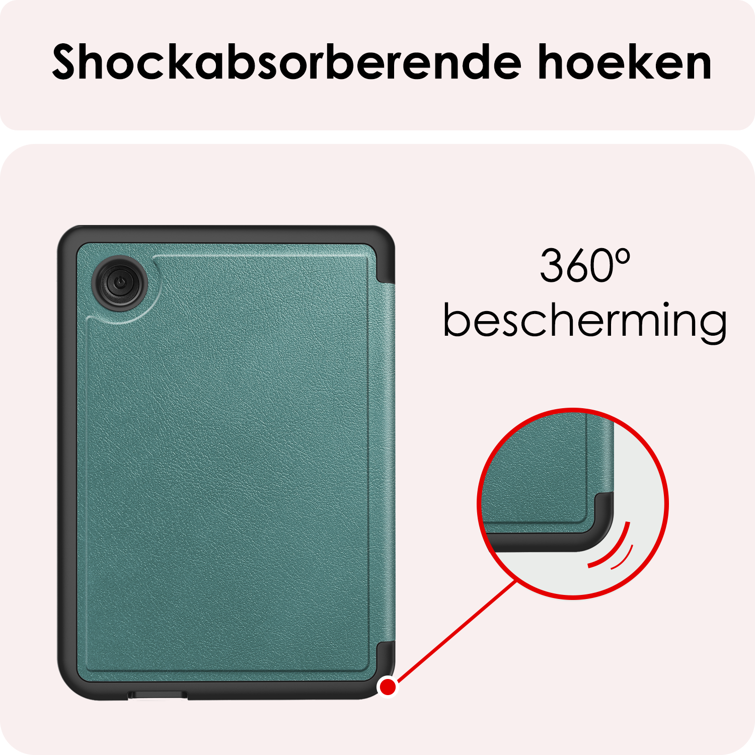 NoXx Hoes Geschikt voor Kobo Clara Colour Hoesje Bookcase Cover Book Case Hoes Cover Trifold Met Screenprotector - Donkergroen