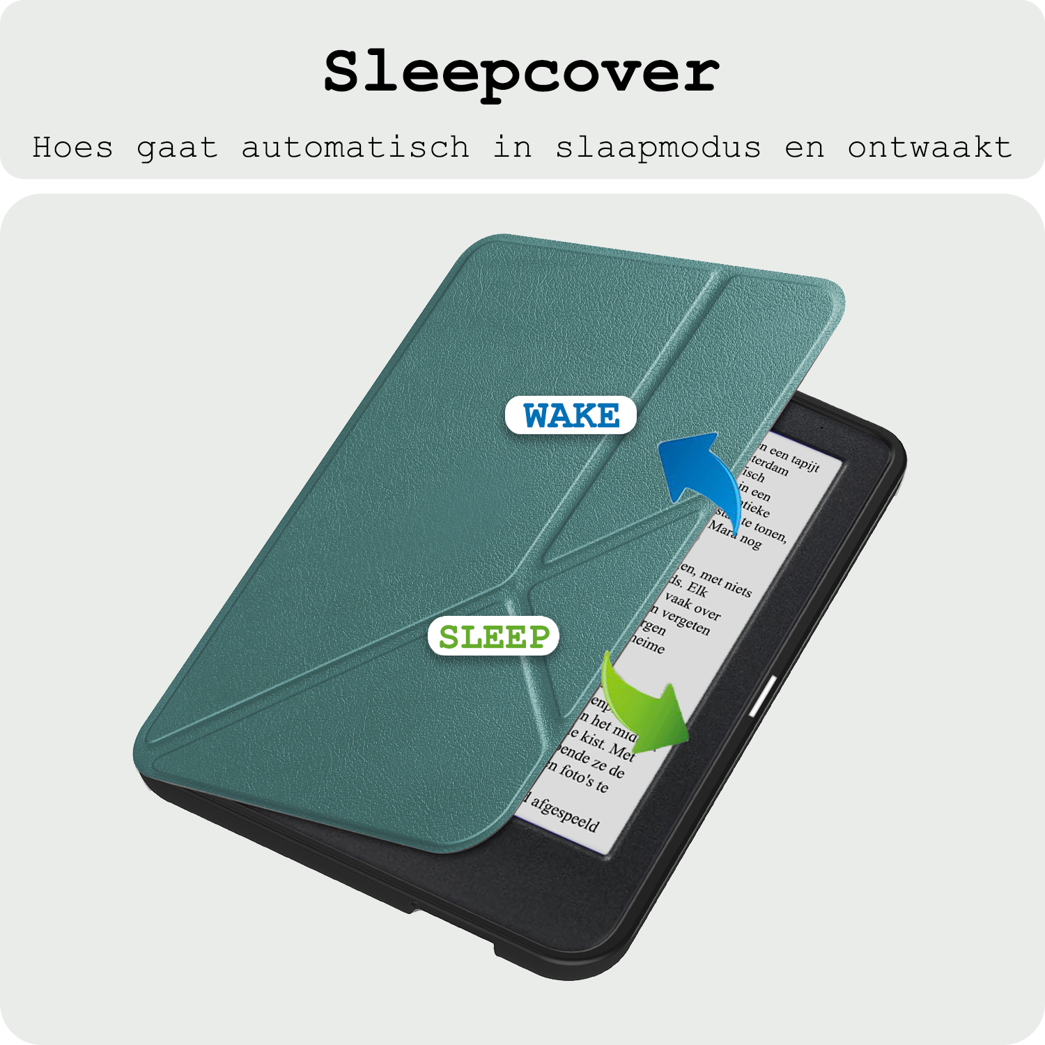 BASEY. Hoes Geschikt voor Kobo Clara BW Hoesje Bookcase Cover Hoes Trifold Met Screenprotector - Hoesje Geschikt voor Kobo Clara BW Hoes Cover Case - Donkergroen