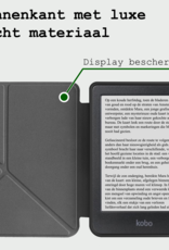 BASEY. Hoes Geschikt voor Kobo Clara BW Hoesje Bookcase Cover Hoes Trifold Met Screenprotector - Hoesje Geschikt voor Kobo Clara BW Hoes Cover Case - Donkergroen