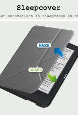 BASEY. Hoes Geschikt voor Kobo Clara BW Hoesje Bookcase Cover Hoes Trifold Met Screenprotector - Hoesje Geschikt voor Kobo Clara BW Hoes Cover Case - Grijs