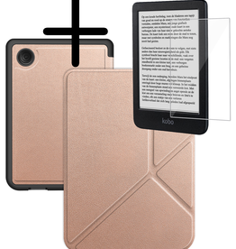 BASEY. BASEY. Kobo Clara BW Hoesje Trifold Met Screenprotector - Rose Goud