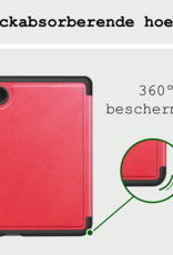 BASEY. Hoes Geschikt voor Kobo Clara BW Hoesje Bookcase Cover Hoes Trifold Met Screenprotector - Hoesje Geschikt voor Kobo Clara BW Hoes Cover Case - Rood