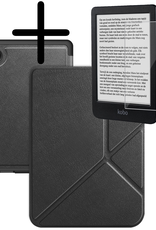 BASEY. Hoes Geschikt voor Kobo Clara BW Hoesje Bookcase Cover Hoes Trifold Met Screenprotector - Hoesje Geschikt voor Kobo Clara BW Hoes Cover Case - Zwart