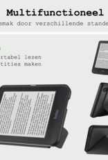 BASEY. Hoes Geschikt voor Kobo Clara BW Hoesje Bookcase Cover Hoes Trifold Met Screenprotector - Hoesje Geschikt voor Kobo Clara BW Hoes Cover Case - Zwart