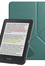 NoXx Hoes Geschikt voor Kobo Clara Colour Hoesje Bookcase Cover Book Case Hoes Cover Trifold - Donkergroen