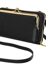 BASEY. Telefoontasje Dames Crossbody Met Clip - Kunstlederen Schoudertas Telefoontasje Met portemonnee - Zwart