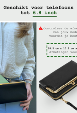 BASEY. Telefoontasje Dames Crossbody Met Clip - Kunstlederen Schoudertas Telefoontasje Met portemonnee - Zwart