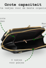 BASEY. Telefoontasje Dames Crossbody Met Clip - Kunstlederen Schoudertas Telefoontasje Met portemonnee - Zwart