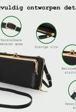 BASEY. Telefoontasje Dames Crossbody Met Clip - Kunstlederen Schoudertas Telefoontasje Met portemonnee - Zwart