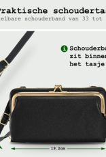 BASEY. Telefoontasje Dames Crossbody Met Clip - Kunstlederen Schoudertas Telefoontasje Met portemonnee - Zwart