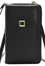 BASEY. Telefoontasje Dames Crossbody - Kunstlederen Schoudertas Telefoontasje Met portemonnee - Zwart