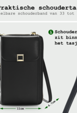 BASEY. Telefoontasje Dames Crossbody - Kunstlederen Schoudertas Telefoontasje Met portemonnee - Zwart
