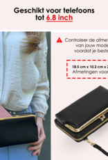 NoXx Schoudertas Dames Telefoontasje Met Clip - Crossbodytassen Voor Telefoon Kunstlederen Telefoontasjes - Zwart