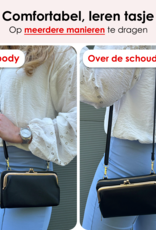 NoXx Schoudertas Dames Telefoontasje Met Clip - Crossbodytassen Voor Telefoon Kunstlederen Telefoontasjes - Zwart
