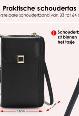 NoXx Schoudertas Dames Telefoontasje - Crossbodytassen Voor Telefoon Kunstlederen Telefoontasjes - Zwart