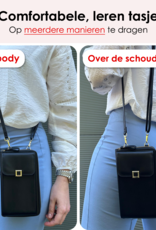 NoXx Schoudertas Dames Telefoontasje - Crossbodytassen Voor Telefoon Kunstlederen Telefoontasjes - Zwart