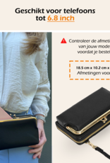 Nomfy Telefoontasje Met portemonnee - Crossbody Tas Dames Met Clip Kunstlederen Schoudertassen Voor Telefoon - Zwart