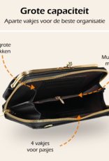 Nomfy Telefoontasje Met portemonnee - Crossbody Tas Dames Met Clip Kunstlederen Schoudertassen Voor Telefoon - Zwart