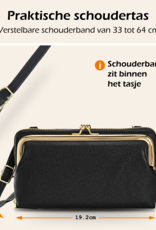 Nomfy Telefoontasje Met portemonnee - Crossbody Tas Dames Met Clip Kunstlederen Schoudertassen Voor Telefoon - Zwart