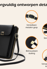 Nomfy Telefoontasje Met portemonnee - Crossbody Tas Dames Kunstlederen Schoudertassen Voor Telefoon - Zwart