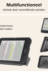 Nomfy Hoesje Geschikt voor Kobo Clara Colour Hoes Book Case Trifold - Hoes Geschikt voor Kobo Clara Colour Hoesje Book Cover - Grijs