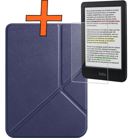 Nomfy Nomfy Kobo Clara Colour Hoesje Trifold Met Screenprotector - Donkerblauw