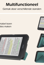 Nomfy Hoesje Geschikt voor Kobo Clara Colour Hoes Book Case Trifold - Hoes Geschikt voor Kobo Clara Colour Hoesje Book Cover Met Screenprotector - Donkergroen