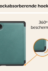 Nomfy Hoesje Geschikt voor Kobo Clara Colour Hoes Book Case Trifold - Hoes Geschikt voor Kobo Clara Colour Hoesje Book Cover Met Screenprotector - Donkergroen