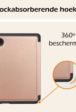 Nomfy Hoesje Geschikt voor Kobo Clara Colour Hoes Book Case Trifold - Hoes Geschikt voor Kobo Clara Colour Hoesje Book Cover Met Screenprotector - Rosé Goud