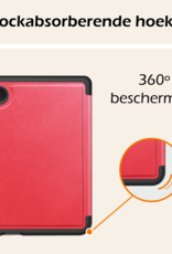 Nomfy Hoesje Geschikt voor Kobo Clara Colour Hoes Book Case Trifold - Hoes Geschikt voor Kobo Clara Colour Hoesje Book Cover Met Screenprotector - Rood