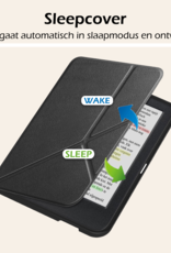 Nomfy Hoesje Geschikt voor Kobo Clara Colour Hoes Book Case Trifold - Hoes Geschikt voor Kobo Clara Colour Hoesje Book Cover Met Screenprotector - Zwart