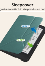 Nomfy Hoesje Geschikt voor Kobo Clara BW Hoes Book Case Trifold - Hoes Geschikt voor Kobo Clara BW Hoesje Book Cover - Donkergroen
