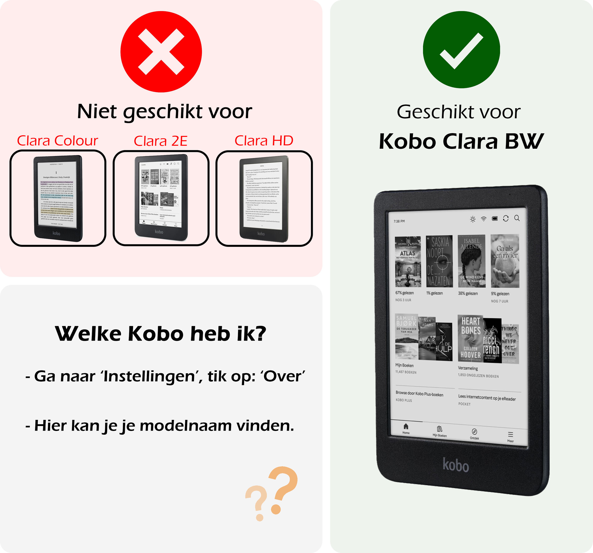 Nomfy Hoesje Geschikt voor Kobo Clara BW Hoes Book Case Trifold - Hoes Geschikt voor Kobo Clara BW Hoesje Book Cover - Donkergroen