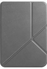 Nomfy Hoesje Geschikt voor Kobo Clara BW Hoes Book Case Trifold - Hoes Geschikt voor Kobo Clara BW Hoesje Book Cover - Grijs