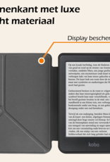 Nomfy Hoesje Geschikt voor Kobo Clara BW Hoes Book Case Trifold - Hoes Geschikt voor Kobo Clara BW Hoesje Book Cover - Rosé Goud